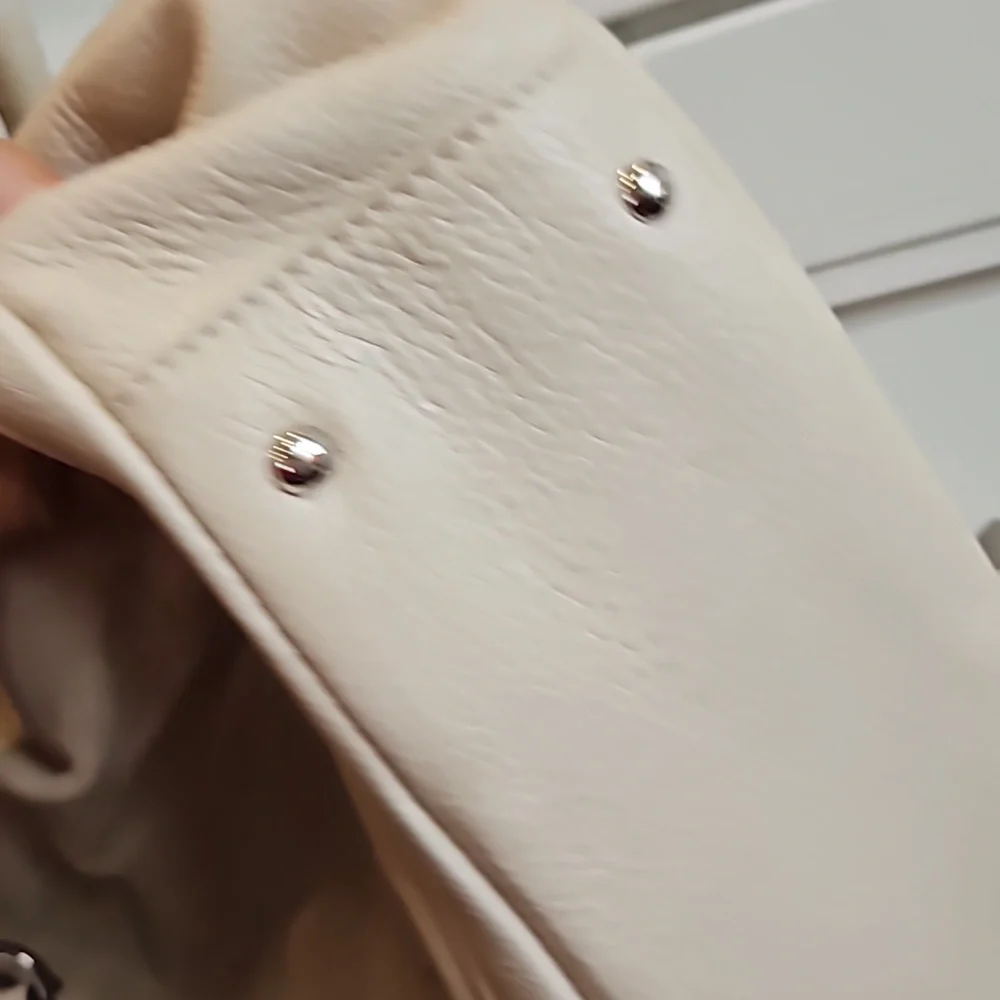 NEW Aimee Kestenberg cream Leather Lucy Satchel w/Front Pockets